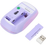 Juego de Teclado Inalámbrico, Teclado Ergonómico con Suspensión Automática y Ratón Combinado de 2,4 GHz, Bonito Retro para Oficina (Tema Morado) - Imagen 9