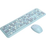 RajoNN Ratón de Teclado inalámbrico, Juego de ratón de Teclado Plug and Play para computadora (666 Conjunto inalámbrico de Colores Mezclados Azules) - Imagen 2