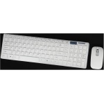 Pavewood de 2 teclados inalámbricos delgados blancos + ratón óptico inalámbrico para PC y portátil - Imagen 3
