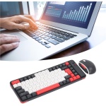 Combo de Teclado y Mouse Inalámbricos, Juego de Mouse con Teclado Bluetooth, Teclado Compacto de 84 Teclas, Mouse óptico, Receptor USB, QWERTY, Suspensión Automática, para PC - Imagen 4