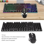 Combo de Mouse Y Teclado para Juegos, 104 Teclas 2.4G Teclado Mecánico Inalámbrico para Juegos 1200-3200DPI Juego de Ratones con Retroiluminación LED RGB, 2 Niveles de Brillo, Teclas de Acceso Directo - Imagen 2