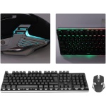Combo de Mouse Y Teclado para Juegos, 104 Teclas 2.4G Teclado Mecánico Inalámbrico para Juegos 1200-3200DPI Juego de Ratones con Retroiluminación LED RGB, 2 Niveles de Brillo, Teclas de Acceso Directo - Imagen 5
