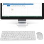 GOWENIC Combo de Teclado y Mouse Inalámbricos 2.4G, Teclado 96 + 12FN y Ratones Ergonómicos 800/1000DPI con Receptor USB para Computadora de Escritorio PC Portátil (Blanco) - Imagen 4