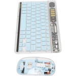 Combo de Teclado Inalámbrico Transparente, Conexión de 3 Modos, Teclado Retroiluminado, Ratón para Tableta, PC, Teléfono Móvil, Puerto USB C (Blue) - Imagen 4