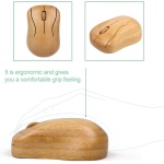 YIWENG Teclado y teclado combinados inalámbricos de bambú de la PC 2.4G Teclado computacional hecho a mano de madera natural Plug and Play amarillo,Ratón inalambrico Teclado inalámbrico para mouse rat - Imagen 2