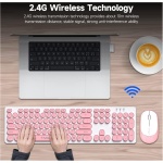 YIWENG TF770 2.4G Combo de Mouse de Teclado inalámbrico Retro Punk Round Keycap Cómodo Escritura silenciosa Amplia compatibilidad Azul,Combinación de Teclado y ratón - Imagen 5