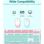 YIWENG TF770 2.4G Combo de Mouse de Teclado inalámbrico Retro Punk Round Keycap Cómodo Escritura silenciosa Amplia compatibilidad Azul,Combinación de Teclado y ratón - Imagen 7