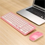 Vikye Juego de Teclado de Mouse Inalámbrico Elegante y Simple, Diseño Ergonómico, 3 Velocidades, Micro Receptor para Juegos de Oficina (Traje Rosa inalámbrico) - Imagen 5