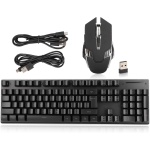 Goshyda Combo de Ratón Y Teclado Inalámbrico, 1200/2400/3200 dpi, Ratón 7D Ajustable, 104 Teclas, Retroiluminación LED, Juego de Ratón Y Teclado a Prueba de Agua para PC Gamer - Imagen 7