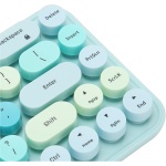 suick Combo de Teclado y Ratón, Ergonómico, 3 dpi, 2,4 GHz, Bonito Juego de Teclado Inalámbrico Retro, 68 Teclas Redondas, Receptor USB para Viajes (Color Mezclado Azul) - Imagen 7