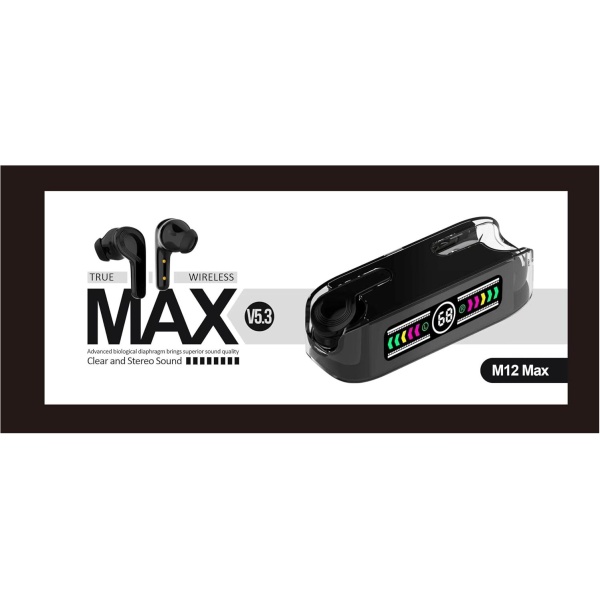 Auriculares bluetooth M12 max Negro