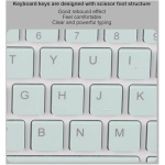 Teclado Y Ratón Inalámbricos, Juego de Teclado Bluetooth de 10 Pulgadas con Carga USB, Teclado Inalámbrico Ultrafino Y Silencioso con Ratón de 1600 dpi para PC, Portátil(Verde) - Imagen 8
