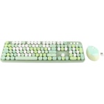 Juego de Teclado y Ratón, Botones Multimedia, Cómodo Ratón Inalámbrico de Poco Ruido, Ratón de 5 Teclas para XP/win7/win8/win10 (Dulce versión de Color Verde Mezclado) - Imagen 6
