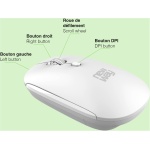 NEWWAY – Pack RF01 Teclado inalámbrico con alfombrilla – Teclado inalámbrico francés (AZERTY) 97 teclas 13 accesos directos multimedia – Ratón WiFi 2.4GHz 4 botones compacto – Receptor USB – Blanco - Imagen 5