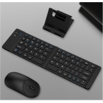 JUCHRZEY Teclado Inalámbrico Plegable Ratón Compatible con Teclado Ultrafino Plegable Soporte para Teléfono Tableta 3 Modos Recargable para iOS/Android Tablet Teléfono - Imagen 7