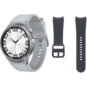 Samsung Galaxy Watch6 Classic Bluetooth, 47 mm + Correa de recambio - Smartwatch, Control de Salud, Seguimiento Deportivo, Batería de Carga Rápida, Plateado (Versión Española)