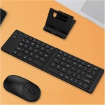 JUCHRZEY Teclado Inalámbrico Plegable Ratón Compatible con Teclado Ultrafino Plegable Soporte para Teléfono Tableta 3 Modos Recargable para iOS/Android Tablet Teléfono - Imagen 8