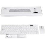 Teclado inalambrico K-06 2,4G + Ratón Combinado Teclado portátil español Ñ para Ordenador PC con ratón Plug and Play + Funda Silicona (Blanco) - Imagen 2