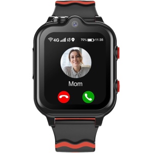 Reloj Inteligente 4G GPS Llamadas Smartwatch Teléfono Reloj WiFi Videollamada SOS Mensaje Clase Modo Notificación de Vibración, Regalos para Niños y Niñas 5-12 Años (Negro)