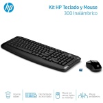 HP 300 Kit Teclado y Ratón Inalámbrico - Teclado QWERTY Español (USB Nanoreceptor inalámbrico, conexión inalámbrica de 2,4 GHz, Sensor Óptico 1600 dpi), Color Negro - Imagen 2