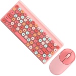Nilioyul Juego de ratón y Teclado inalámbrico para el hogar, Oficina, Escuela, Trabajo, Notebook, Escritorio, portátil, reemplazo de Teclado, Pieza de Repuesto para Juegos, Rosa - Imagen 2
