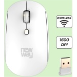 NEWWAY – Pack RF01 Teclado inalámbrico con alfombrilla – Teclado inalámbrico francés (AZERTY) 97 teclas 13 accesos directos multimedia – Ratón WiFi 2.4GHz 4 botones compacto – Receptor USB – Blanco - Imagen 3