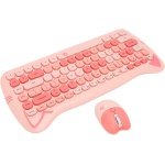 Dpofirs Ratón con Teclado Inalámbrico Cute Cat, Ratón con Teclado Colorido para Ordenador Portátil, Escritorio, Respuesta Rápida, Acabado Mate, Conexión Inalámbrica 2,4G - Imagen 2