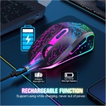 VersionTECH. mouse inalámbrico para juegos, ratones recargables para computadora con luces LED coloridas, clic silencioso, receptor nano USB de 2.4 G, DPI de 3 niveles para PC, Gamer, portátil, - Imagen 5