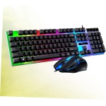GAXIRE Colocar Ratón USB De La Computadora Teclado Mecanico Inalambrico Led De Color Cable USB Teclado USB y Teclado De Computadora con Cable Ratón y Teclado Brillar - Imagen 5