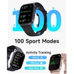 TOOBUR Reloj Inteligente Mujer Hombre, Smartwatch Alexa Incorporada IP68 Sumergible con Llamada/Seguimiento del Frecuencia Cardíaca/Sueño/100 Deportes Compatible Android iOS - Imagen 5