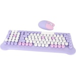 Combo DE Teclado Y RATÓN INALÁMBRICO Morado, DISEÑO Retro MECANÓGRAFO (Violeta) - Imagen 2