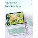 YEEHi Funda de teclado para iPad de 10ª generación 2022 de 10.9 pulgadas con ratón, bonita funda extraíble extraíble para teclado Bluetooth inalámbrico para iPad 10 (verde oscuro) - Imagen 4