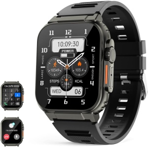 Reloj Inteligente Hombres ultra con Llamadas, Monitores de actividad Fitness con 100+ Modos Deporte/sueño/Podómetro,Almacenamiento de música,batería 600 mah,smartwatch Compatible con Android iOS