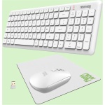 NEWWAY – Pack RF01 Teclado inalámbrico con alfombrilla – Teclado inalámbrico francés (AZERTY) 97 teclas 13 accesos directos multimedia – Ratón WiFi 2.4GHz 4 botones compacto – Receptor USB – Blanco - Imagen 9