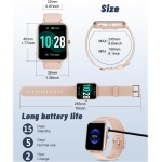 GRV Smartwatch, Pulsera Actividad Inteligente IP68 Impermeable Reloj Inteligente Mujer Hombre con Pulsómetro Monitor de Sueño Podómetro Notificación de Mensajes Reloj Deportivo (Rosa) - Imagen 6