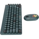Juego Combinado de Teclado y RatóN, CombinacióN de Teclado y RatóN InaláMbrico Retro Hermosas Fundas ExtraíBles para Llaves de Oficina para Juegos en Casa (Verde) - Imagen 4