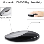 Dpofirs Combinación de Teclado y Ratón, Combinación de Teclado Inalámbrico con Interruptor de Tijera con Receptor USB Inalámbrico de 2,4G, Juego de Ratón para Portátil Win 7 8 XP OS X - Imagen 2