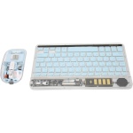 Haofy Combo Teclado-ratón, Práctico Combo Teclado-ratón Inalámbrico, Transparente, Ergonómico, 3 Modos, Conexión 2.4G para PC (Azul) - Imagen 3