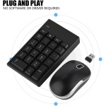 Juego de Ratón con Teclado Inalámbrico de 2,4 GHz Ratón óptico de 1200 PPP y Teclado Numérico Inalámbrico de 22 Teclas, Accesorios y Periféricos de Ordenador Teclado, Ratón y - Imagen 2