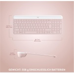 Logitech MK470 Combo con Teclado Inalámbrico Estilizado - Compacto, Silencioso, Receptor USB 2.4 GHz, Conectividad Plug n' Play - Disposición QWERTZ Alemán - Rosa - Imagen 8