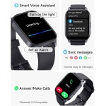 TOOBUR Reloj Inteligente Mujer Hombre, Smartwatch Alexa Incorporada IP68 Sumergible con Llamada/Seguimiento del Frecuencia Cardíaca/Sueño/100 Deportes Compatible Android iOS - Imagen 2