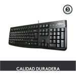 Logitech K120 Teclado con Cable para Windows, Black con B100 Ratón con Cable, Black - Imagen 4