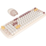 Ratón con Teclado Colorido, Teclas Desmontables Ratón con Teclado Retro 4 Teclas de Ratón Inalámbrico Ergonómico para 2000 para 7 (Beige) - Imagen 2