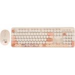 Teclado y Ratón USB, Combinación de Teclado y Ratón Inalámbricos Inalámbricos de 1600 DPI para para la Familia (Beige) - Imagen 3