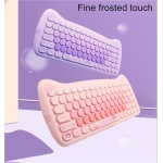 Lindo Juego de Teclado y Ratón Inalámbricos de Animales, Conexión 2,4G, Diseño Ergonómico, para Win XP/7/8/10 (Purple) - Imagen 4
