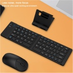 JUCHRZEY Teclado Inalámbrico Plegable Ratón Compatible con Teclado Ultrafino Plegable Soporte para Teléfono Tableta 3 Modos Recargable para iOS/Android Tablet Teléfono - Imagen 4