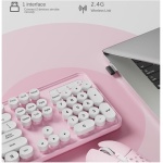 MDWZH Teclado y Raton Juego De Teclado Y Ratón Inalámbricos, Teclado Inalámbrico con Teclas Redondas Y Teclado Numérico Combo de Teclado y Ratón - Imagen 4