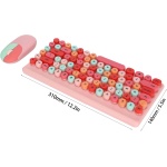 Combo de Teclado Y Ratón, Botones Multimedia para Juegos, Teclado, Ratón, Inalámbrico para el Hogar, para la Oficina, para PC(Rosa Color Mezclado) - Imagen 7