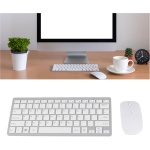 Juego de ratón con Teclado inalámbrico de 2,4 G, Teclado de 78 Teclas Finas grabadas y Kit de ratón ergonómico, combinación de Teclado y ratón USB silencioso para Escribir, Jugar (Plata) - Imagen 3