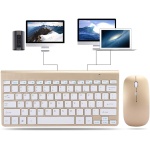 KIMISS Teclado Inalámbrico Ratón Inalámbrico Juego de Teclado Inalámbrico Ratón Ultra Delgado Mute Mini Home Office Cfor OMPuter Accesorios 2.4G (Oro) (Oro) - Imagen 5
